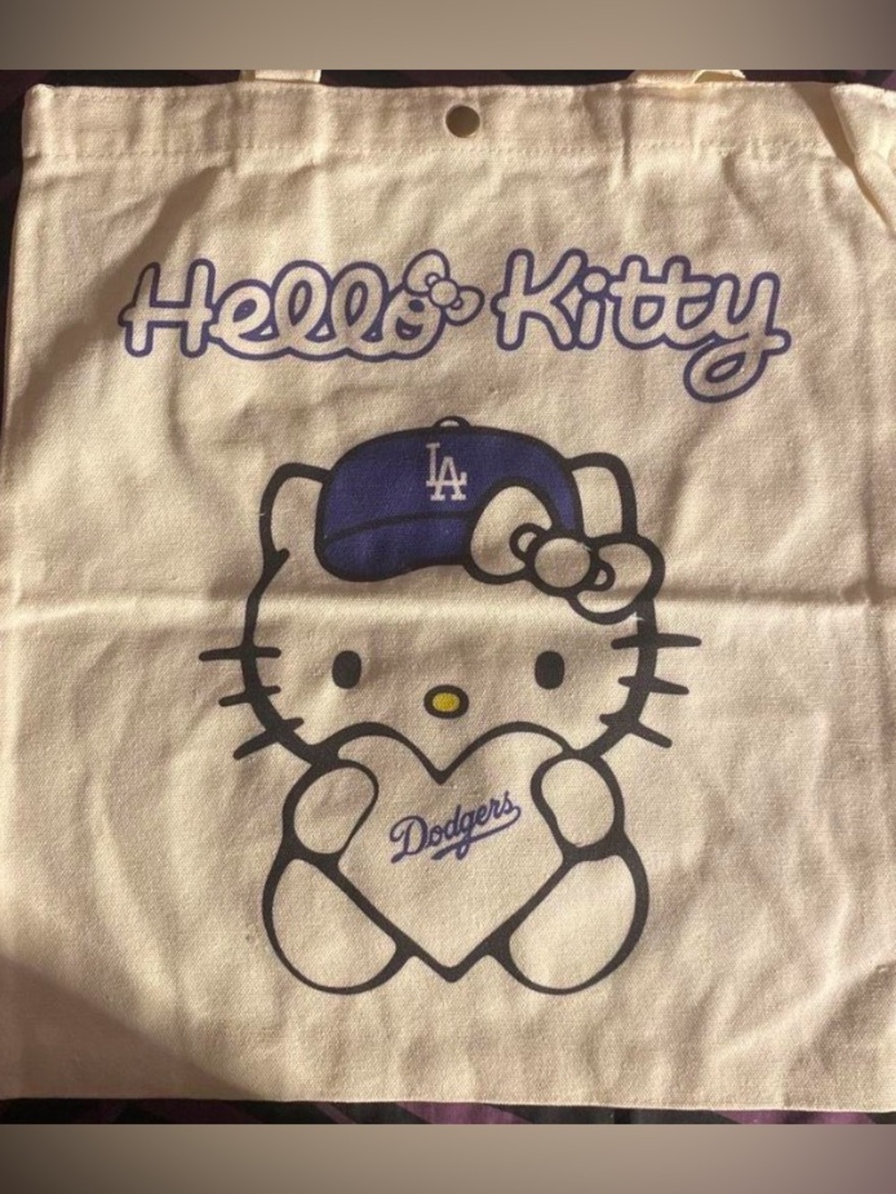 Hello Kitty Tote Bag - White with Blue and Yellow Accents